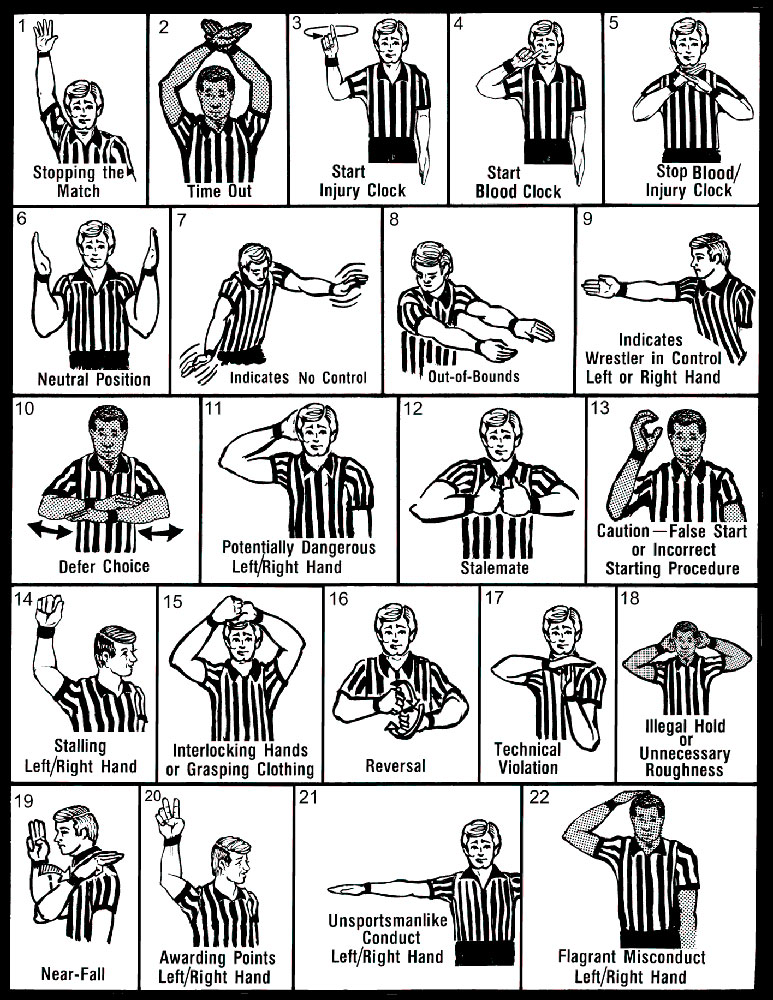 wrestling referee hand signals